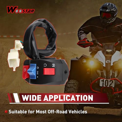 WOOSTAR 6 Wire 3 Function Right Handle Switch Replacement for 50cc 70cc 90cc 110cc 125cc Scooter Motorcycle - size: Right