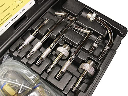 Mityvac MVA7216A ATF Refill Accessory and Adapter Kit, Converts MV7201 Fluid Extractor, Integrated Brass Ball Valve, Quick-Change Coupler, Includes 13 Foreign and Domestic Transmission Adapters - style: MVA7216A