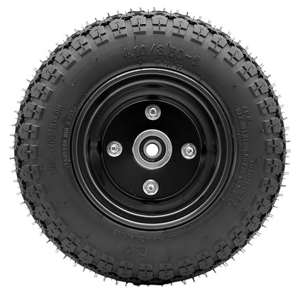 13x4.00-6 Tire and Aluminum alloy wheel Assemblies, 40% rubber content, 4.10/3.50-6 Tire Replacement for Hand Trucks Garden Cart Wheelbarrow, 1.96" Offset Hub and 0.59" Bushing - color: 4.10/3.50-6 solid tire