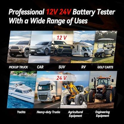 KONNWEI KW700 Car Battery Tester with Printer 12V/24V Battery Load Tester