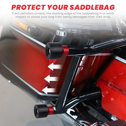 Rear Saddlebag Guard Crash Bar Bracket Kit Fit For Harley Touring Street Glide Road King Road Glide Electra Glide Ultra Limited CVO Black Motorcycle Bumpers 2009-2023 - size: 2009-2023 With End Sliders