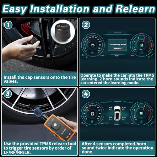Masoll TPMS Sensor for GM Chevy Silverado Buick Cadillac GMC, DIY Install