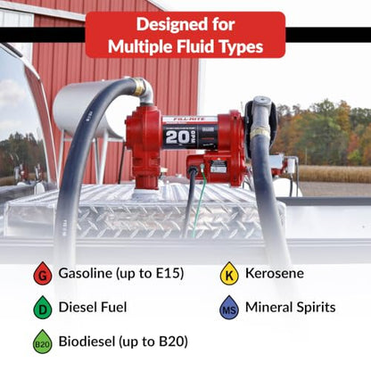 Fill-Rite FR4210H 12V 20 GPM Fuel Transfer Pump with Discharge Hose & Manual Nozzle | Gasoline, Diesel, Kerosene, Ethanol & Methanol Blends & Biodiesel - style: Standard Accessories