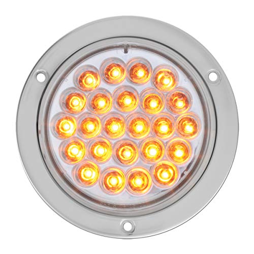 GG Grand General 78241 Amber/Clear LED Light (4" Pearl Ss Rim and Pigtail, Lens) - color: Amber/Clear, style: w/S.S Bezel
