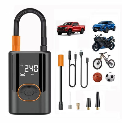 Tire Inflator Portable Air Compressor,150PSI,Digital Pressure Gauge Monitoring,Smart Air Pump for Vehicles, Motorcycles, Bicycle Tires, and Sports Equipment