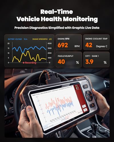 FX6000 Bidirectional Scan Tool, OBD2 Scanner Diagnostic Tool with 15+ Reset - color: Red-Black