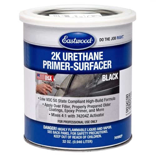 Eastwood 2K Urethane Primer Paint Surfacer Black Quart and Activator Kit - color: Black, size: 40 Fl Oz (Pack of 1)