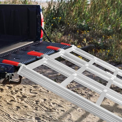 69"X50" Tri-Fold Aluminum ATV Mower Truck Loading Ramp,1500 lb Capacity