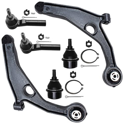 Detroit Axle - Front Lower Control Arms Lower Ball Joints Outer Tie Rods - size: 6CS47729/6PC