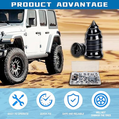 GTILL Tell 77 PCS 3 in 1 Tire Screw Plug Repair Kit - size: 77 PCS