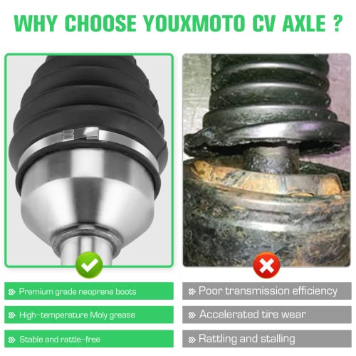 Youxmoto Front Left CV Axle Fit for Kawasaki 800 Teryx/ Teryx4 2015 2016 2017 2018 2019 2020 2021, 4340 Chromoly Steel CV Axle Half Shaft, for 59266-0047 59266-0707 - size: 1*Front Left Axle