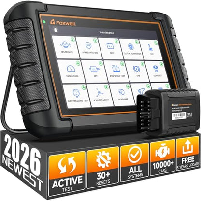 2026 FOXWELL Scanner NT809BT OBD2 Scanner Diagnostic Tool with 30+Resets, All System Bidirectional Scan Tool for All Vehicles, CAN-FD, FCA Autoauth, 3-Yr Free Update, AutoVIN, Wireless 65-Foot, Black - color: NT809BT Bidirectional Scanner Black