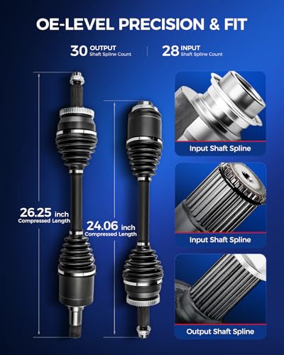 KAX CV Axle Shaft Assembly Front Driver and Passenger Side - size: Front - 663539 663540