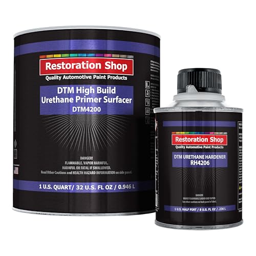 Restoration Shop 1.25 Quart 2K High Build Primer Automotive Paint Kit - color: Gray, size: 32 Fl Oz (Pack of 1)