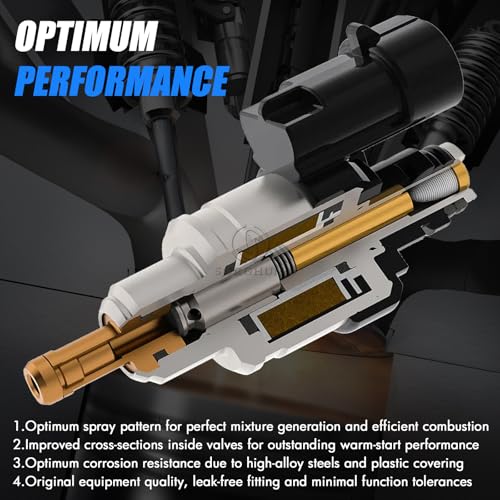 Sorghum Fuel Injectors Set of 6 Compatible with Jeep Grand Cherokee Wrangler TJ 1999-2004 Cherokee Liberty Ford Focus 2003-2007 Escape Mustang Replace# 0280156161 FJ462 - color: 280156161(Red)