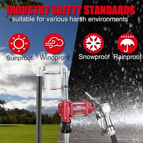 TOPWAY 12V DC Gasoline Fuel Pump, 10GPM Self-priming Oil Transfer Pump Kit With Particulate Filter, Fuel Nozzle, Discharge Hose & Suction Pipe for Gasoline Diesel Biodiesel Kerosene & More - style: 12V 10GPM KIT + FILTER