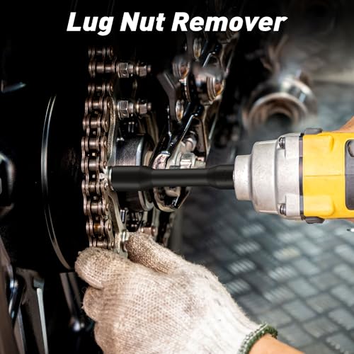 5PCS Deep Lug Nut Remover, 1/2" Spiral Twist Socket Extractor Kit