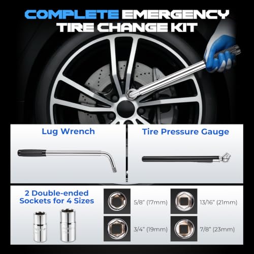 Scissor Car Jack, 2 Ton (4409 Lbs) Portable Tire Changing Kit