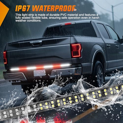 Nilight 60 Inch 360 LED Tailgate Strobe Light Strip Red White - color: 60" Tailgate Strobe Red/White