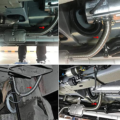 color tree Stainless Steel Exhaust Pipe 1 Inch 2.5CM ID Parking Air Heater Fuel Tank Diesel Gas Vent Hose Length 47.2Inch 120CM - size: 120CM