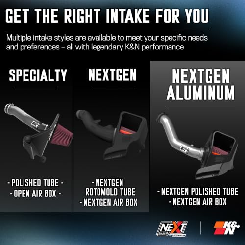K&N NextGen Aluminum Cold Air Intake System: High-Flow Cotton Filter:2016-2026 Dodge/Jeep Durango/Grand Cherokee WK/Grand Cherokee 70-1572 - style: NextGen Aluminum