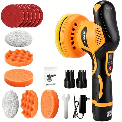 2027 Buffer Polisher, 8-Speed 1200W Power with 2 Batteries & LED Display