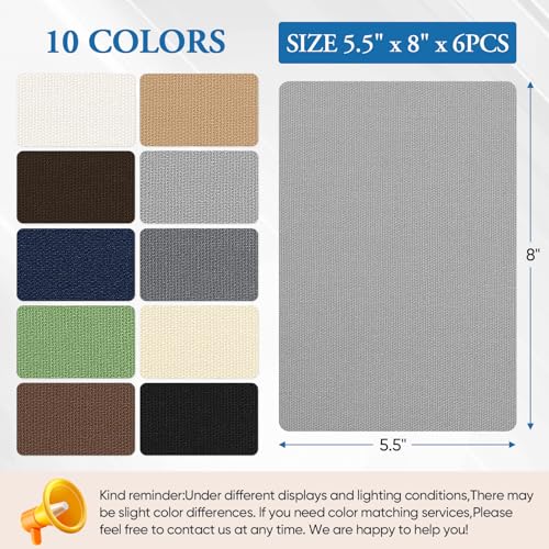 Canvas Patch 5.5 x 8 Inches 6Pcs Self-Adhesive Waterproof Canvas Patch Kit for Repairing Tents,Sofas,Boat Covers,Camping Chair,Awnings,Car Seats.(Gray) - color: Gray, size: 5.5"×8"