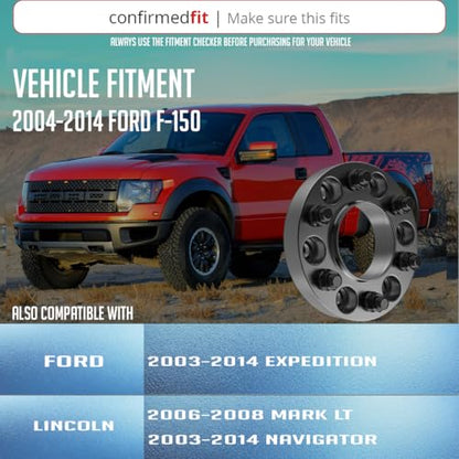 Wheel Accessories Parts 2 Pcs Hub Centric Wheel Spacers 6 on 135mm 6x135mm 1.50 Inch Thick 87.1mm Hub M14X2 14x2 Thread Stud Fits Ford F-150 Expedition ｜ Lincoln Navigator Mark LT - size: 1.50" Thick - 2 Pack, style: 2001-14 F150 Expedition