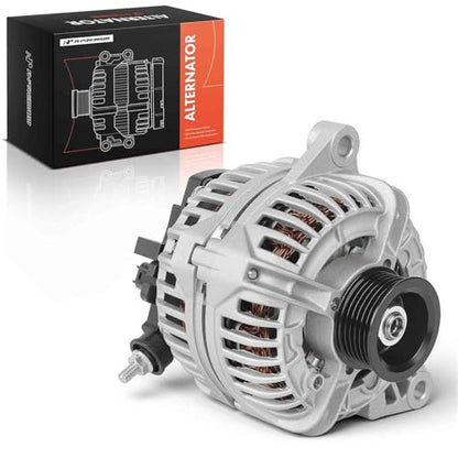 A-Premium Alternator, 12V 132A 6-Groove Pulley CW, Compatible with Jeep