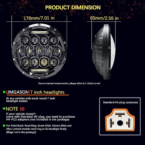 7 inch LED Motorcycle Headlight with High/Low Beam and DRL
