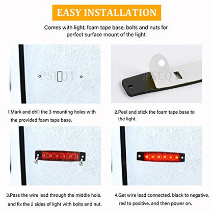 PSEQT 10 Pcs LED Rock Strip Lights Car Underglow Wheel Fender Well Lighting Kits Waterproof for Golf Cart Wrangler Offroad Truck RV UTV ATV Snowmobile (Red) - color: Red