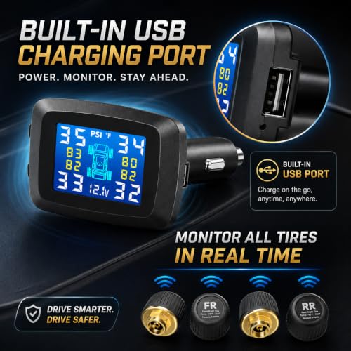 Marcala Plug-in TPMS V2.0 Tire Pressure Monitor System Set of 4 TPMS
