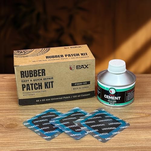 PAX Universal Heavy Duty Tire Patch Kit – 30 Pcs 55x55mm Square Universal Tube & Tire Patches, Includes Cement Glue, for Bike, Motorcycle and Car Tire Repair