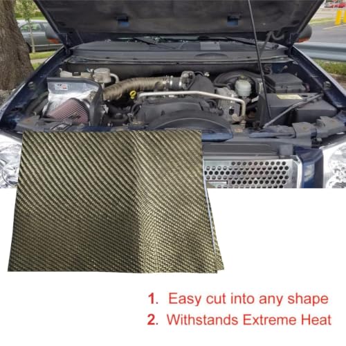 Reinforced Exhaust Heat Shield Mat Adhesive Heat Shield Heat Shield Automotive Heat Shield Material with Adhesive Backed Resistant High-Temp (13'' x 26'') - size: 13'' x 26''