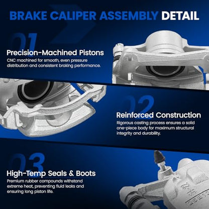 Front Brake Caliper Assembly for Geo Prizm 1993-1997 1.6L L4 - size: Front [19-B1591 & 19-B1590]