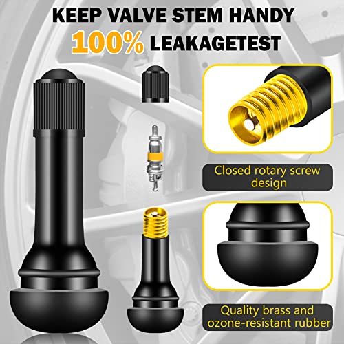 100 Pieces TR412 TR413 TR414 Tire Valve Stems Rubber Black Rubber Snap-in Valves,Tubeless Valve Stems Suit for 0.453 inch Rim Holes on Standard Vehicle Tires - size: 100pcs（TR412-50pcs、TR413-25pcs、TR414-25pcs）