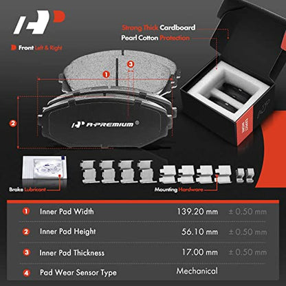 A-Premium Front and Rear Drilled Slotted Brake Rotors and Ceramic Pads Kit - style: 2002-2004 (Drilled & Slotted)