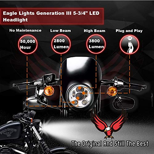 Eagle Lights 8900CG3-SCOUT Indian Scout Motorcycle Headlight Kit, Fits 2014+ Scout 60, Scout and Bobber, Chrome - color: Chrome