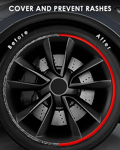 Automotive Alloy Wheel Protector - Entire Rim Cover - Curb Rash Prevention - Set of 4 Easy to Install (20'', White) - color: White, size: 20''