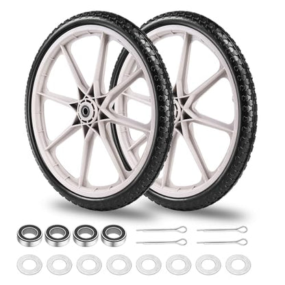 20" Flat Free Tire and Wheel with 3/4" & 5/8" Bearing, 2 Pack - color: Grey