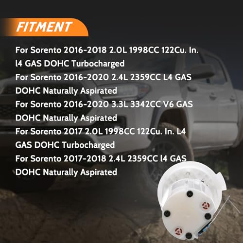 31110-C6200 Fuel Pump Assembly, Fit for 2016-2020 Sorento 2.0L 2.4L 3.3L