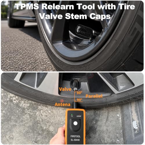 TPMS Relearn Tool w/4Pcs Tire Valve Stem Cap,TPMS Reset Tool for GM Vehicle - size: No Battery