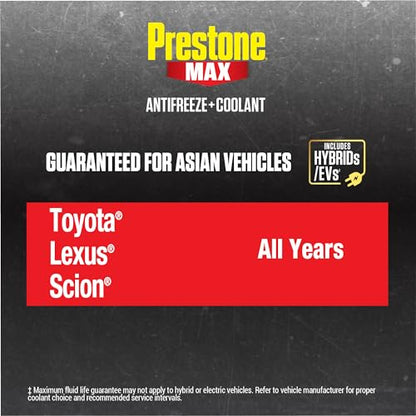 Prestone MAX Asian Red 50/50 Antifreeze Automotive Coolant, Pack of One - color: Asian Red, size: Pack of 1 Gallon