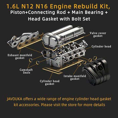 Engine Rebuild Kit, Piston+Connecting Rod+Main Bearing+Head Gasket