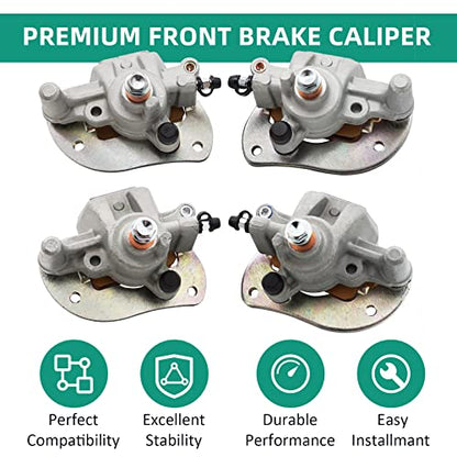 M MATI Front & Rear Brake Calipers for Yamaha ATV 2009-2014 Grizzly 550 YFM550 2007-2020 Grizzly 700 YFM700 with Pads 3B4-2580T 3B4-2580U 3B4-2580V 3B4-2580W