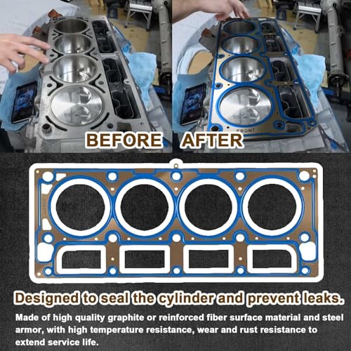 HS 26191 PT-1 Engine Cylinder Head Gasket Set for Buick Rainier,Chevrolet GMC 4.8L 5.3L V8 Engines,Intake Manifold Gaskets Superior Seal