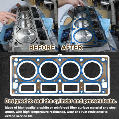 HS 26191 PT-1 Engine Cylinder Head Gasket Set for Buick Rainier,Chevrolet GMC 4.8L 5.3L V8 Engines,Intake Manifold Gaskets Superior Seal