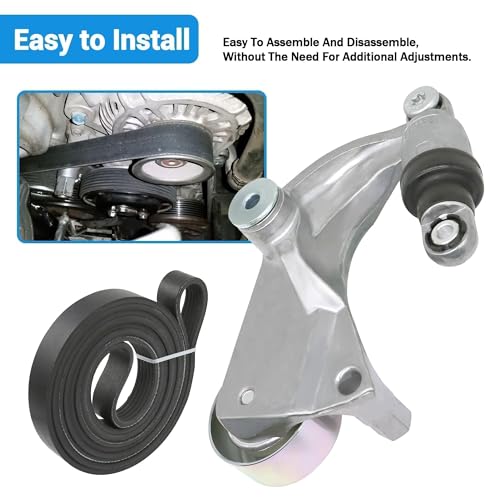 Drive Belt Tensioner Assembly with Pulley & Serpentine Compatible with Honda Civic 1.8L 2006 2007 2008 2009 2010 2011 Replace 31170-RWK-005