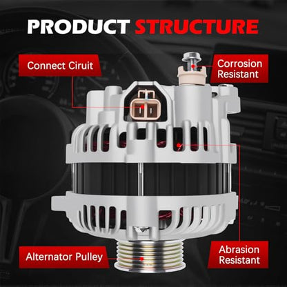 11052 Alternator 12V 110A Fits for V6 3.5L for G35 FX35 2003-2008, for 350Z 2003-2006, for Pathfinder 2004 V6 3.5L Replace OE 11052N, 23100CD010, A003TG0191 - size: 11052 | 110A