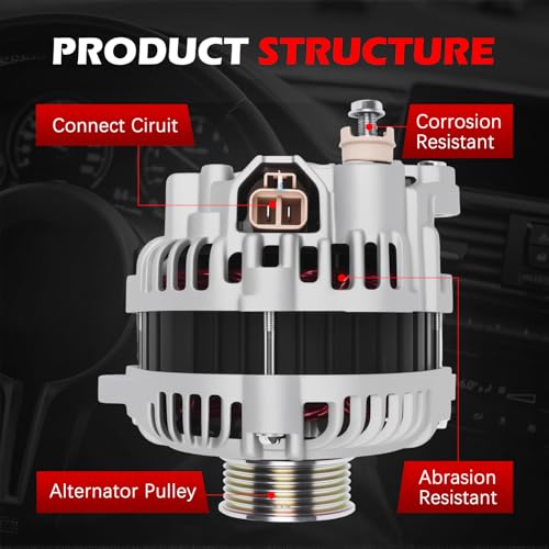 11052 Alternator 12V 110A Fits for V6 3.5L for G35 FX35 2003-2008, for 350Z 2003-2006, for Pathfinder 2004 V6 3.5L Replace OE 11052N, 23100CD010, A003TG0191 - size: 11052 | 110A